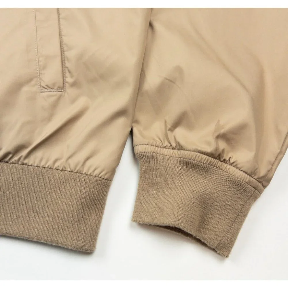 Peter Millar Bomber Jacket Men's Large Full Zip Lined Beige Golf Windbreaker - Picture 9 of 16